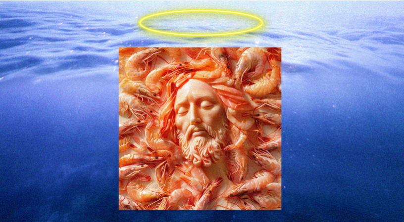 Shrimp Jesus art